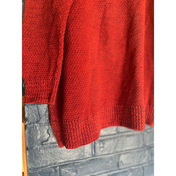 Lands' End Red Knit Sweater Mock Neck Size M Fall‎ Winter - Picture 6 of 8